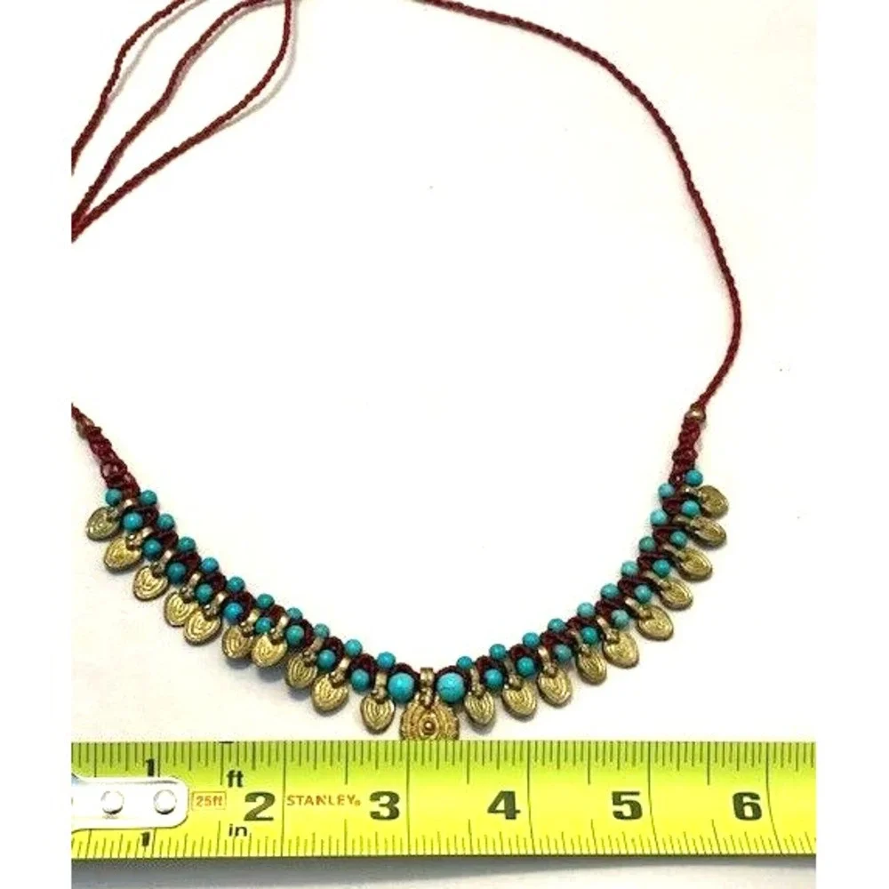 Statement Necklace Handmade Paulina Barcelona OOAK Boho Ethnic Adjustable Spain